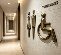 Enseigne personnalisable en aluminium gravée avec texte/logo - Étanche IP65 - Transformateur - Pour utilisation en intérieur/extérieur - Bâtiments, hôtels, magasins, centres commerciaux