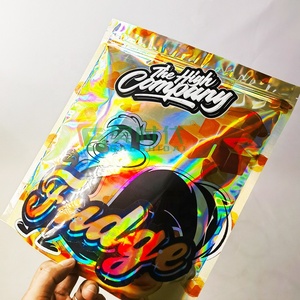 Tùy chỉnh in resealable <span class=keywords><strong>Ziplock</strong></span> thực phẩm chết cắt túi mùi bằng chứng đứng lên túi nhôm 3.5g bao bì nhựa Mylar Túi - Product Image 1