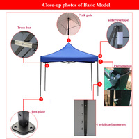 Prix bon marché Exposition instantanée Gazebo pliable 3x3 mètres Tente pop up 10x10 pieds