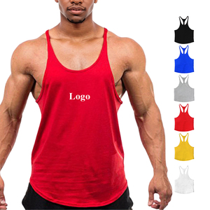 Logo Printing Sleeveless Tank Tops Mesh Fabric Men's Quick Dry Gym <b>Vest</b> Shirts - Product Image 1