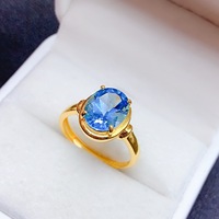 Wholesale Hot Sale Natural Topaz S925 Sterling Silver Classic Engagement Rings Custom Design Wedding Anniversary Party Gift