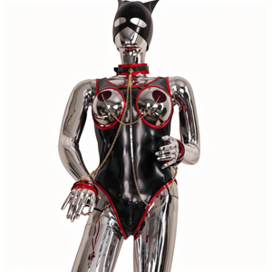 Combinaison sexy en cuir PU sans dos avec fermeture éclair à l'entrejambe, grande taille pour femmes, lingerie, <span class=keywords><strong>catsuit</strong></span> en <span class=keywords><strong>latex</strong></span>, combinaison érotique, costumes - Product Image 1