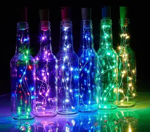 مثبت زجاجي مصباح سلك النحاس لتقوم بها بنفسك سلسلة الجنية شريط الفلين الإضاءة