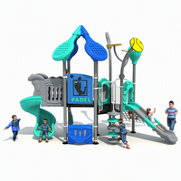 Structure de jeu extérieure commerciale haut de gamme pour enfants avec toboggan, idéale pour les écoles et les parcs