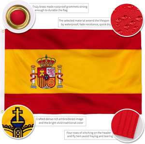 Nuoxin การแข่งขันฟุตบอลโพลีเอสเตอร์ขนาด90*150ซม. ธงสเปนโลกสำหรับกลางแจ้ง - Product Image 2