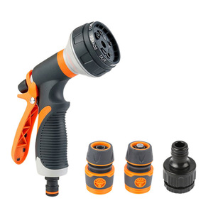 Pistolet <span class=keywords><strong>de</strong></span> pulvérisation pour tuyau d'arrosage 10-en-1 en métal haute pression avec valve à commande au pouce pour bricolage - Product Image 1