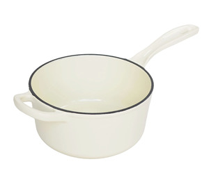 Pot chauffe-beurre <span class=keywords><strong>en</strong></span> <span class=keywords><strong>fonte</strong></span> émaillée blanche de qualité supérieure, petite <span class=keywords><strong>casserole</strong></span> avec couvercle auto-verseur, ustensile de cuisson professionnel pour <span class=keywords><strong>induction</strong></span> - Product Image 5