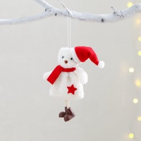 Nouvelle Décoration de Noël Transfrontalière : Pendentif Créatif en Tissu Ours avec Chapeau de Père Noël, Style Européen et Américain, pour Arbre de Noël