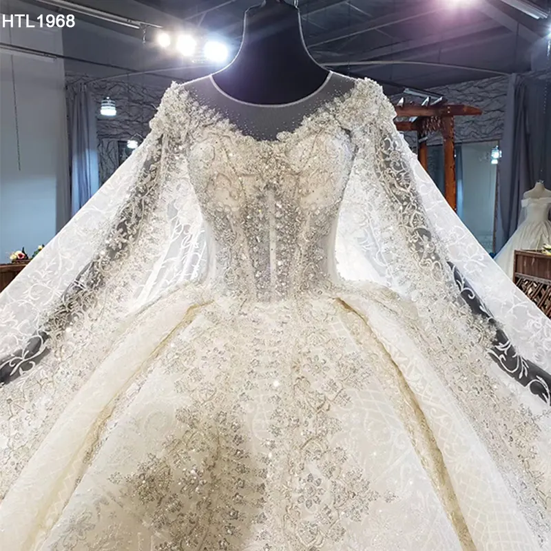 Jancember HTL1968 Elegant Cinderell Lace 2021 Wedding Gowns Dress Bridal