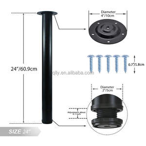 Moderne Metallmöbelbeine Verstellbare Hohe Metall-Schreibtischbeine Runde Stahl-Bürotischbeine Restaurant-Esstischbeine - Product Image 2