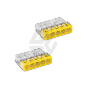 Wagos <span class=keywords><strong>2273</strong></span>-205ขั้วต่อแบบกดสำหรับตัวนำแบบแข็ง max2.5mm ² 5ตัวนำตัวเครื่องโปร่งใสฝาสีเหลือง - Product Image 4