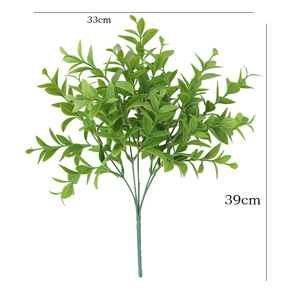 Feuilles d'herbes artificielles Ruilisi, vert clair, vert foncé, en plastique, pour décoration de mariage, accessoires de décoration intérieure, moulage par injection - Product Image 5