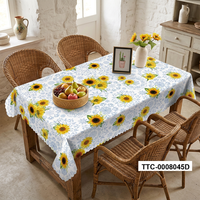 Nappe en plastique imperméable, résistante à l'huile et à la chaleur, écologique, facile à nettoyer, pour restaurant, maison, mariage, fête, motif tournesol
