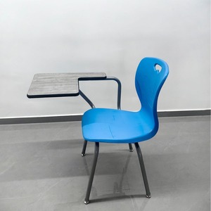 Chaise de bureau pour étudiant avec plateau en bois, structure métallique bleue, mobilier scolaire, design moderne, durable, spécifications 76x51x89 - Product Image 5