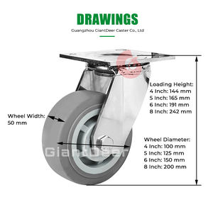 Roda giratória de aço inoxidável, boa qualidade 4x2 5x2 6x2 8x2 roda resistentes tpr - Product Image 2