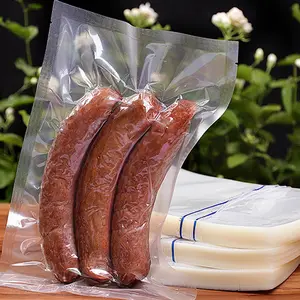 Sacs alimentaires sous vide refermables sous vide, sachets biodégradables à fermeture éclair, sac d'emballage pour les aliments, les fruits de mer ou les filets de poisson, unités