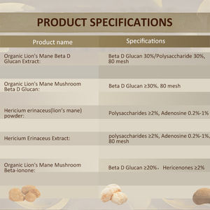 Extracto de hongo de Melena De León natural puro 30% polvo de <span class=keywords><strong>beta</strong></span> glucano Extracto de cuerpo fructífero <span class=keywords><strong>Hericium</strong></span> <span class=keywords><strong>Erinaceus</strong></span> para alimentos - Product Image 2