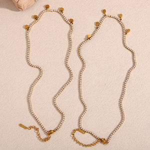 Dreamidea 18K Gold Plated Jewelry Set with Cubic Zirconia and Heart Shaped Charms Necklace and <strong>Bracelet</strong> <strong>Combo</strong> - Product Image 4