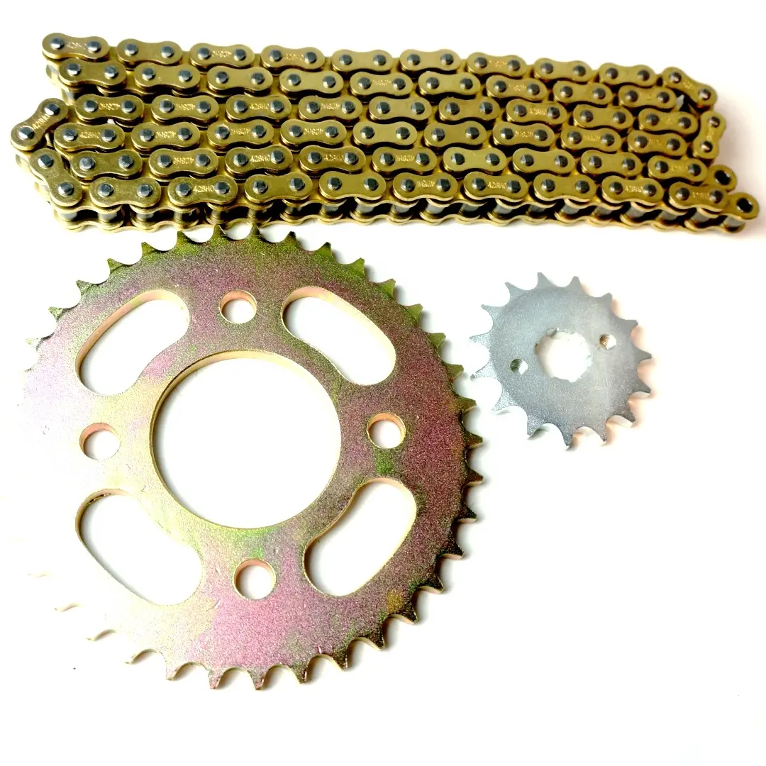 hot sell in Brazil market transmission kits &motorcycle chains and sprocket inmetro certificated BIZ 100 428HX108L/35T/15T