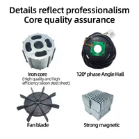 Moteur à aimant permanent sans balais DC 1000W, différentiel d'essieu arrière pour vélo électrique à 14 dents, onde carrée, IP54, 3200 tr/min, IE2