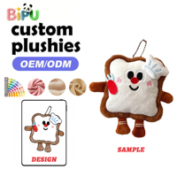 Porte-clés en peluche pizza mignon de dessin animé, en coton super doux, pour clés de voiture et décoration intérieure
