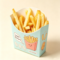 Boîtes à frites en papier avec logo imprimé personnalisé, boîtes à emporter jetables pour la restauration rapide, boîtes en carton pour poulet frit