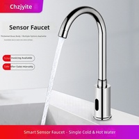Robinet intelligent entièrement automatique à capteur infrarouge, en cuivre pur, moderne et minimaliste, pour eau froide/chaude, rotatif, pour usage domestique - Vente en gros