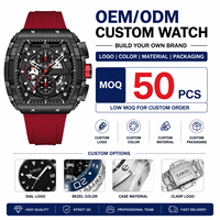 MINI FOCUS MF0399G Jam Tangan Pria Quartz Tonneau Logo Kustom Silikon Bercahaya Fashion Sport Desain Multifungsi OEM ODM