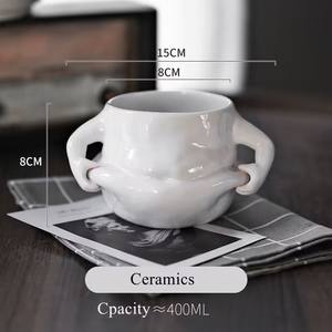 L Funny Fat Big Belly Mug Cute Tasse en céramique Tasses à café thé lait originales faites à la main avec poignée - Product Image 4