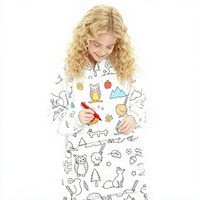 Couverture portable à personnaliser avec imprimé animalier de dessin animé, en polyester tricoté, à capuche, pour toute la famille, cadeau pour enfants, 15 marqueurs