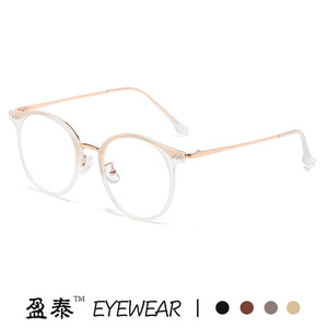 แว่นตากรอบกลมป้องกันแสงสีฟ้าสำหรับผู้หญิงเลนส์เรซิ่นขนาดกลาง - Product Image 3