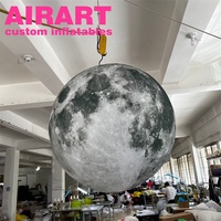 Décoration de scène à thème planètes Gonflable LED Vaisseau spatial Éclairage Boule de lune gonflable