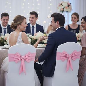 Fundas Elásticas para Sillas <span class=keywords><strong>de</strong></span> Spandex para Bodas, Lazos Decorativos Universales para Sillas - Product Image 2