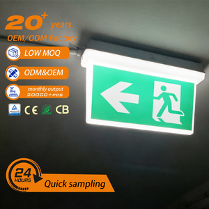 Cote IP65. Certificat CE Matière première Panneau de sortie LED incendie de haute qualité Avertissement étanche Lumière de secours et ventilateur - Product Image 1