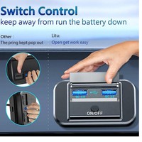 Double port USB Chargeur rapide Prise de courant 12V RV BUS Panneau de prise de courant pour moto voiture QC3.0 Double support de téléphone Compatibilité 12-24V