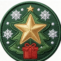 Écussons étoiles en feutre brodés thermocollants personnalisés, motif de Noël, badges en tissu pour chapeaux, sacs, vêtements et chaussures