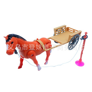 Electric <b>Horse</b> Drawn <b>Carriage</b> Miniature <b>Toy</b> Plastic For Kids Youth Unisex Street Stall Wholesale - Product Image 1