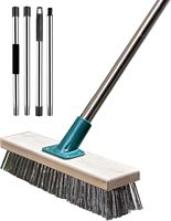 Brosse à fil métallique en acier inoxydable avec long manche, brosse de nettoyage pour terrasse, brosse à récurer le sol pour l'extérieur, brosse à mousse pour l'extérieur