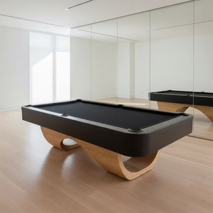 โต๊ะพูลขนาด 7 ฟุต 8 ฟุต พร้อมลิ้นชัก โต๊ะบิลเลียดไม้เนื้อแข็งหินชนวนธรรมชาติสุดหรูทันสมัย พร้อมท็อปแบบเทนนิสและม้านั่ง - Product Image 5