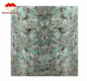 Lastra e Piastrella in Quarzite Verde <span class=keywords><strong>Amazzonica</strong></span> Brasiliana, Lussuoso Marmo Verde Naturale Retroilluminato per Top e Isole di Ville - Product Image 3