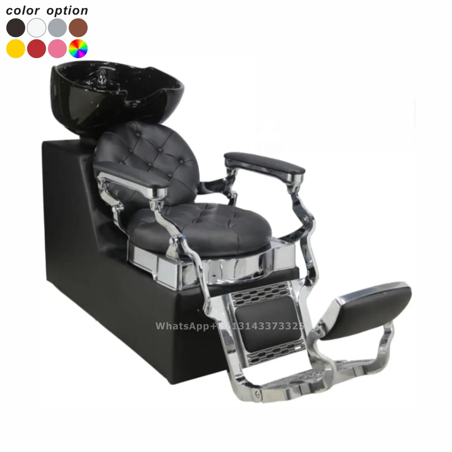 Siyah gümüş şampuan sandalye vintage yıkama yatak ucuz kuaförlük mobilya özel kase kuaför lavabo SC8831D
