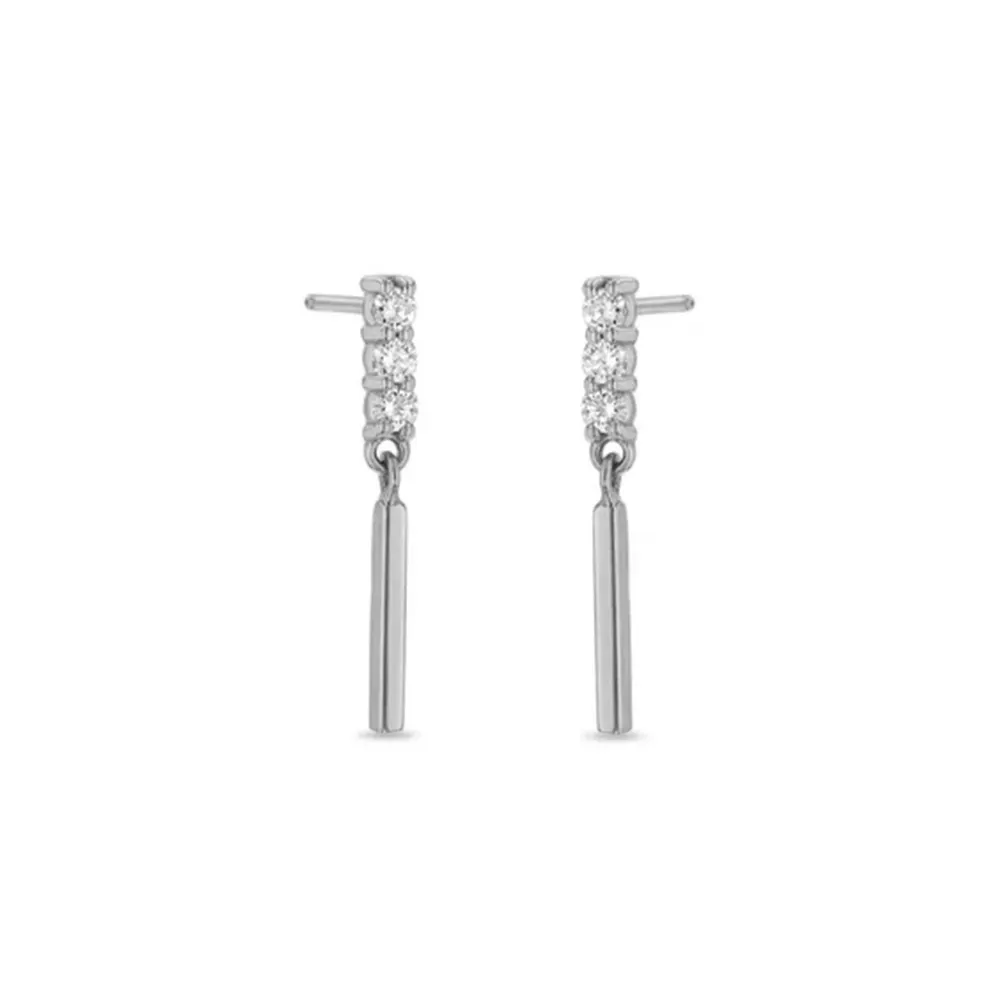 Pendientes con tachuelas de diamante Conjunto Zirconia Colgantes Pendiente Temperamento S925 Plata de ley Nueva joyería de plata de moda GDTC ROXI