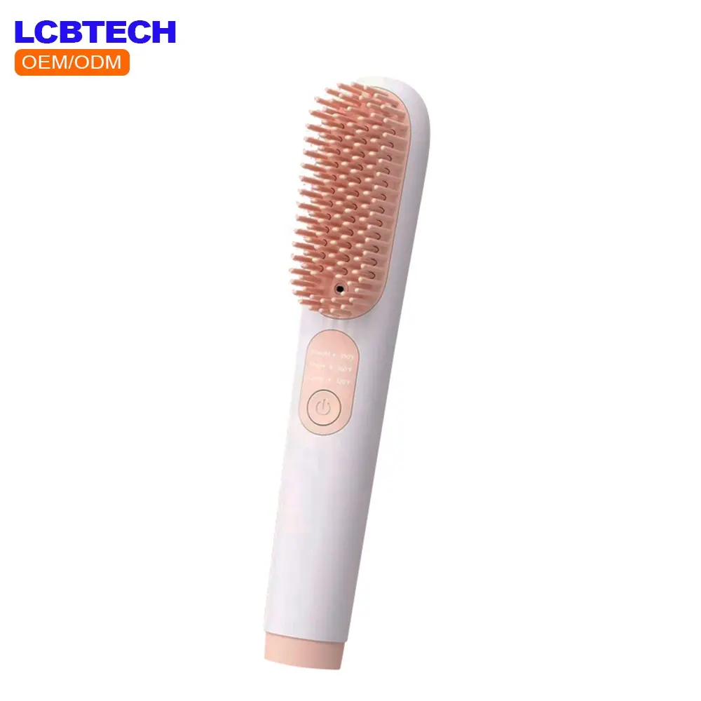 Wholesale Price Cordless Portable Hair Straightener Brush Negative Ion Mulit-function Heated Electric Hair Straightener Comb
