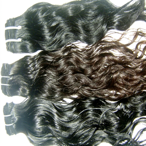 Extensions de cheveux humains vierges Remy 100% du Tamil Nadu (Inde du Sud), ondulations douces et lisses, boucles afro, double trame machine, toutes textures - Product Image 1