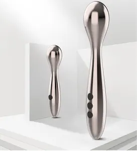 New Design Metal Vibrator Personal Wand Massager G Spot Clitoris Stimulate Aluminum Alloy Handle Vibrators Masturbation Stick