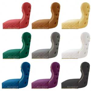 Bộ Phòng Ăn Chân Sau Bằng Thép Không Gỉ Thiết Kế Sang Trọng Lưng Sư Tử Nhung Có Nút Tùy Chỉnh Bộ 6 Ghế Ăn - Product Image 6