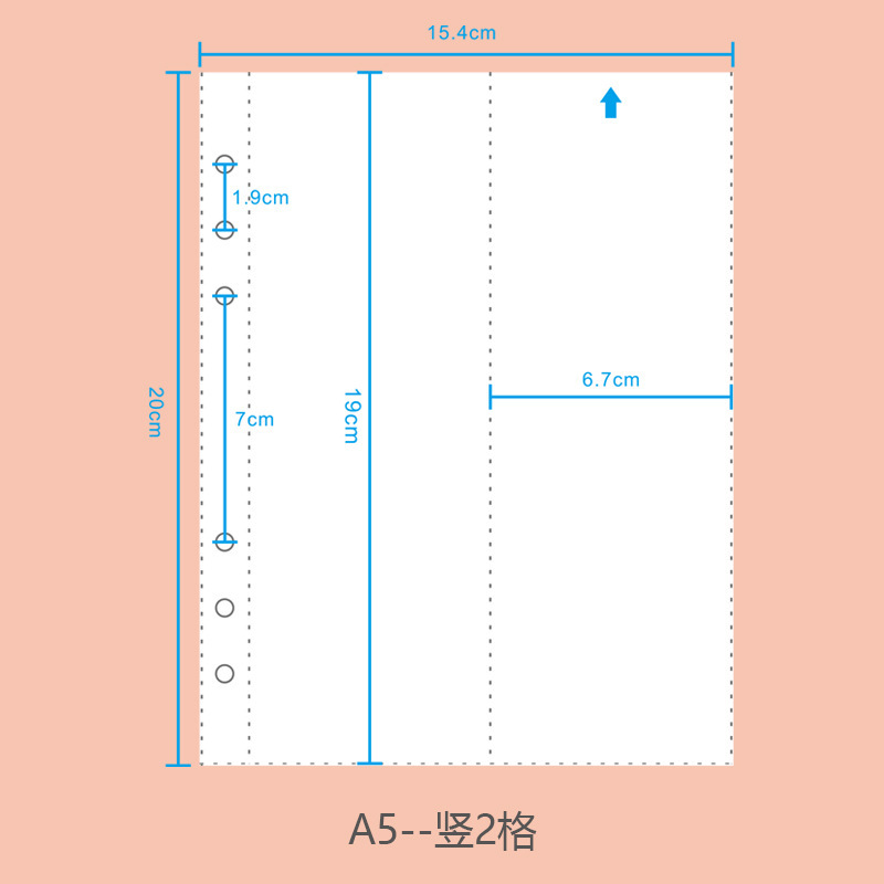 Bianco A5, 2 scomparti, confezione da 10 pezzi, modello 1