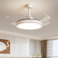 Ventilateur de plafond rétractable invisible sans pales de 42 pouces avec lampe LED, lumière à intensité variable et télécommande