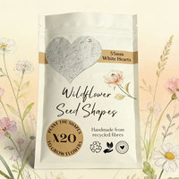 Sac refermable personnalisé à trois côtés, en papier kraft blanc biodégradable, pour l'emballage des graines de fleurs de jardin