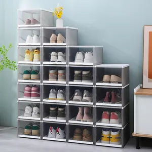 Boîtes à <span class=keywords><strong>chaussures</strong></span> transparentes push-pull organisateur de <span class=keywords><strong>chaussures</strong></span> empilable pour le <span class=keywords><strong>rangement</strong></span> des <span class=keywords><strong>chaussures</strong></span> de placard pour l'entrée/devant <span class=keywords><strong>sous</strong></span> le <span class=keywords><strong>lit</strong></span> - Product Image 4